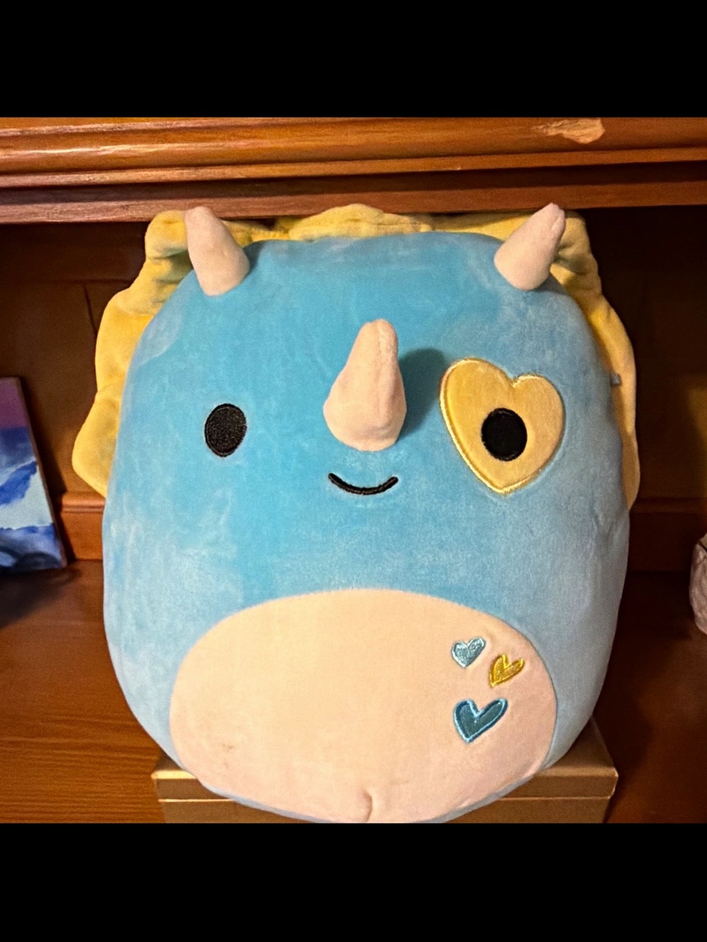 Squishmallows Blue Triceratops Plush Medium 14 in Washable 2022